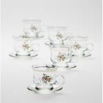 Výrobce po 1 ks Készlet 6x üvegpohár csészealjjal átlátszó csokor no. 2 (KK01562A)