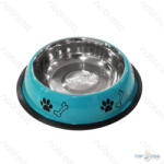  Fém tál gumitalppal kutyáknak türkiz kék XL 25, 5cm