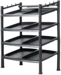 Phoenix Black cipőtartó 4 emeletes 52 x 34 x 67 cm, fekete