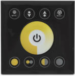 AVIDE 2 zónás érintőpaneles vezérlő, CCT LED szalaghoz, 2.4G, 5V-24V Fekete (ALSA-24V-CCTTP-2Z-B)