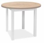 SIGNAL MEBLE Adam étkezőasztal - 80 cm átmérő, lancelot tölgy / fehér