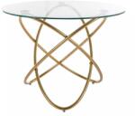 SIGNAL MEBLE Acuto étkezőasztal, átlátszó / arany