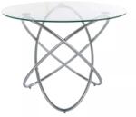 SIGNAL MEBLE Acuto étkezőasztal, átlátszó / ezüst