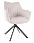 SIGNAL MEBLE Azalia Velvet étkezőszék, krém / fekete