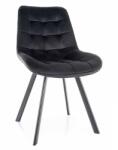 SIGNAL MEBLE Albons Velvet étkezőszék, fekete