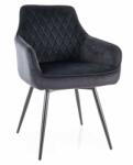 SIGNAL MEBLE Alcano Velvet étkezőszék, fekete