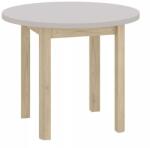 SIGNAL MEBLE Adam étkezőasztal - 80 cm átmérő, krém / cremona tölgy