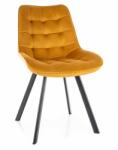 SIGNAL MEBLE Albons Velvet étkezőszék, sárga