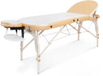 TANDEM Profi W3D Oval Contour Duo összecsukható és hordozható favázas masszázságy Szín: fehér-arany