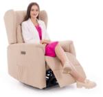 UNIZDRAV COMFORT relaxációs, dönthető füles fotel masszázs- és fűtésfunkcióval, bézs szövet
