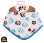  KIKKO Nyálkendő/kendő bambuszból Spirals&Bubbles, cián spirálok 1 db (BMBBND010)