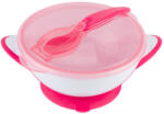  BABYONO Zárható tálka tapadókoronggal és kanállal 300 ml rózsaszín 6h+ (1063-03-BO)