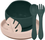  PETITE&MARS Szilikon étkészlet TAKE&MATCH 4 db Misty Green - Desert Sand 6hó+ (VP-F171114)