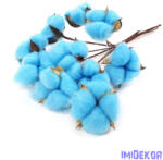  Drótos szárú gyapot 10db 5-6 cm fej - Kék