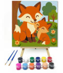  Mosolygós Rókacsalád a Ligetben - gyerek számfestő készlet