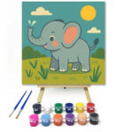  Vidám Kiselefánt a Napsütésben - gyerek számfestő készlet