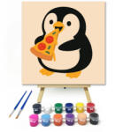 Számfestő Cuki Pingvin Pizzával - gyerek számfestő készlet (crea6651)