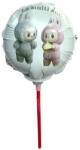 Personalizabil Balon alb personalizabil Labubu tort 12 cm