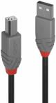 Lindy LNY-36675 : : USB 2.0 кабел, Anthra Line, Type A-B, M-M, черен, 5.0 м (LNY-36675)