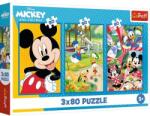 Trefl Mickey egér és barátai 3x80 db-os (34887)