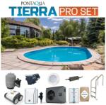 Pontaqua TIERRA PRO BLUE POOL süllyesztett ovális medence szett 500 x 300 x 150 cm (TPP_205)