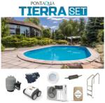 Pontaqua TIERRA BLUE POOL süllyesztett ovális medence szett 600 x 300 x 150 cm (TPA_206)