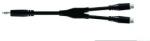 Proel BULK520LU03 Inzert Y kábel, 3 m fekete, 3, 5 mm sztereó jack dugó - 2 x RCA lengõ aljzat, öntött (BULK520LU03)