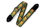 Levy's MC8JQ-004 Gitárpánt, gyapjú, pamut, 5cm széles, 152cm hosszú, sárga virág minta feketével (MC8JQ-004)