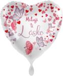 Smart Balloons Fólia lufi, szív alakú, 43 cm