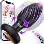 SuperLove 360 Twister Vibrating Anal Plug with 2 Motors & Remote Black