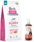 Brit BRIT CARE Dog Gabonamentes Kiskutya Lazac 12kg + Lab-V 100% lazacolaj kutyáknak és macskáknak minden korosztály számára 1000ml hidegen sajtolt