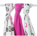 Kikko Pelenkák bambuszból Spirals&Bubbles 70x70 (3 db) - magenta