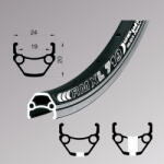 REMERX Felni Dragon 719-l 27, 5" 584x19 36h Fekete, Köszörült Fékfelületes, Duplán Szegecselt