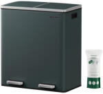 SONGMICS Dupla Pedálos Szemeteskuka Füstszürke Fém 2x30L Szelektív Hulladékgyűjtő (EUZ-LTB60GS)