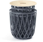 Prosperplast Uniqubo Rácsos Kerti Ülőgarnitúra Szett Antracit Fa Tetővel (PPP-IKUBS5-S433)