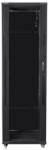Lanberg FF01-6642-12B 19" 42U SZÉL: 600mm MÉLY: 600mm MAG: 2047mm lapraszerelt üvegajtós fekete rack szekrény - 3bnetwork