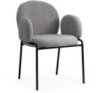 Chairs ON Scaun dining din material boucle pe cadru metalic BUC 281 gri