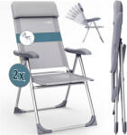 Deuba Set de 2 scaune de camping - argintiu