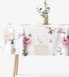 Goldea ovális pamut terítő - pünkösdirózsa mintás 140 x 220 cm