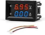 TECHFUN Digitális DC voltmérő / ampermérő - 10A, display piros, kék (beleértve shunt) (53887)
