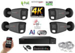  MS - AI Hybrid Light IP kamerarendszer 4 kamerával switchel 8 Mpix GT - 6483k4B