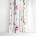 Goldea draperie 100% bumbac - bujori cu versuri 200x150 cm