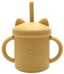 Lorelli Силиконова чаша с дръжки и сламка Lorelli - Natural, Yellow