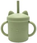 Lorelli Силиконова чаша с дръжки и сламка Lorelli - Natural, Fresh Green