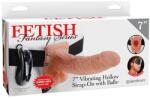 Pipedream 7" Vibrating Hollow Strap-On with Balls Light/Black felcsatolható eszköz