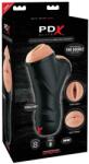 Pipedream - PDX Elite Double Penetration Vibrating Stroker Light/Black férfi maszturbátor