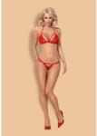 Obsessive 838-SET-3 set 2-pcs red S/M fehérnemű szett - piros, S/M, csipkés