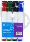 BLUERING Táblamarker készlet, 3mm, mágneses, törlővel multifunkciós kerek Bluering®, 4 klf. szín - irodamarket