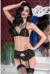 Chilirose CR 4220 S Black Open Bra 3 pc Set fehérnemű szett - fekete