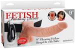 Pipedream 9" Vibrating Hollow Strap-On with Balls Light/Black felcsatolható eszköz